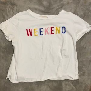 “Weekend” cropped tee